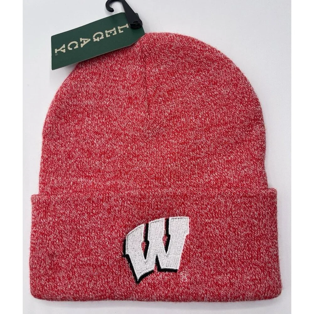 Legacy Beanie Hat Wisconsin Badgers Red Cap Embroidered